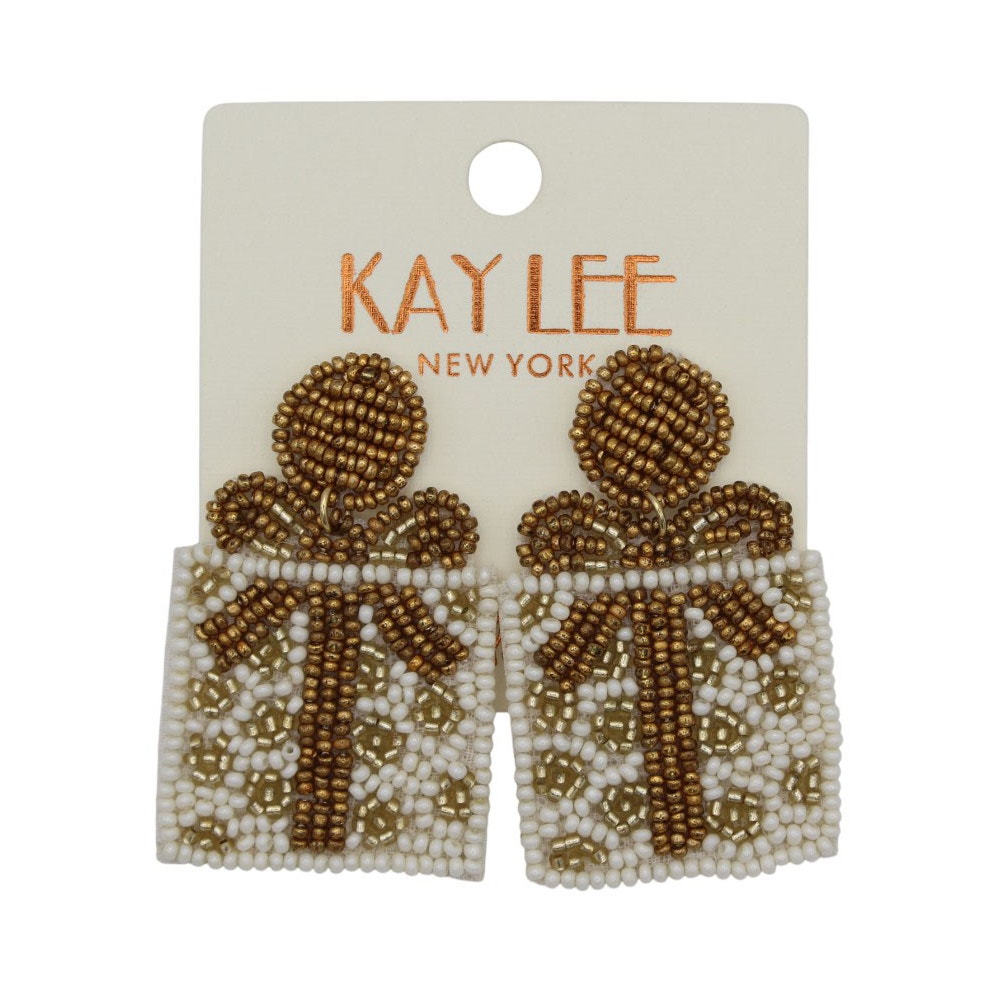 Kay Lee Christmas Present Gift Seed Bead Earrings 15$